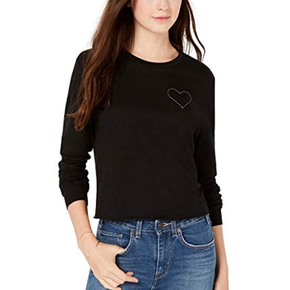 Carbon Copy Embroidered Heart Top